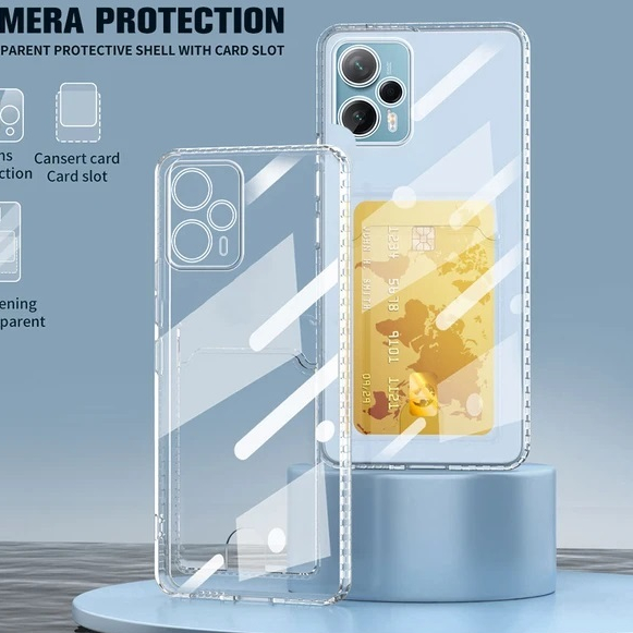 SoftCase + Tempat Kartu For POCO F7 , F5, M5, M5s, Poco M3, M3Pro, M4Pro, C40, C71, X5 X3GT X3 Pro X