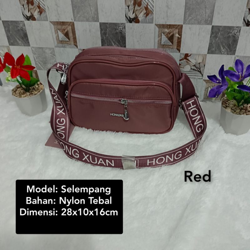 Tas Selempang Hong Xuan Bahan Nylon Parasut
