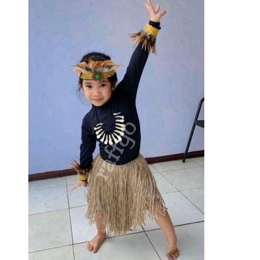 baju adat papua rumbai anak perempuan terbaru