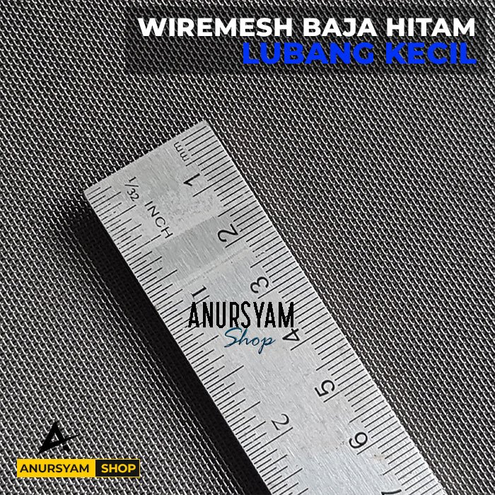 Wiremesh Kawat Ram Nyamuk Hitam Lubang Kecil Meteran / Ram Nyamuk Nilon Kawat Baja