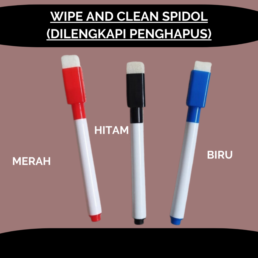 

Spidol Wipe and Clean / Spidol Warna Whiteboard dengan Penghapus / Spidol Wipe&Clean Activity Book