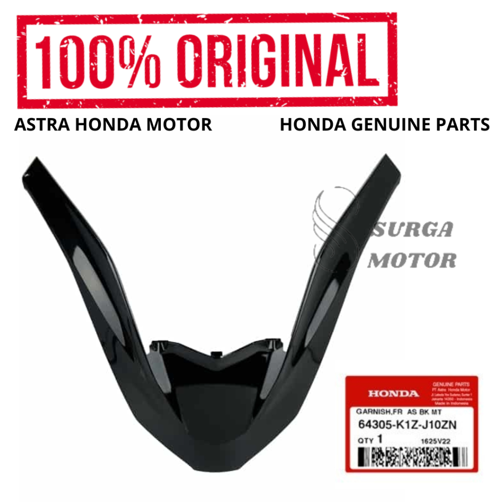 Garnish Tameng Lampu Depan Hitam Metalic Honda PCX 160 K1Z Original AHM Cover Garnis Front Dek Pelin