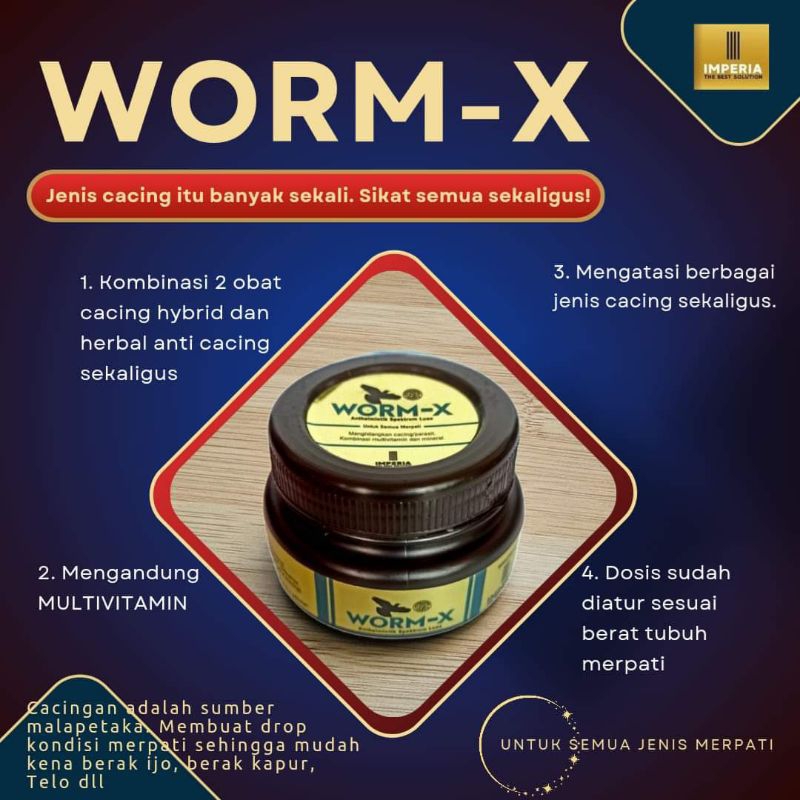 WORM-X IMPERIAL OBAT CACING MERPATI