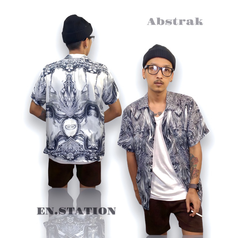 KEMEJA RAYON PRIA WANITA / KEMEJA RAYON PREMIUM MOTIF ABSTRAK