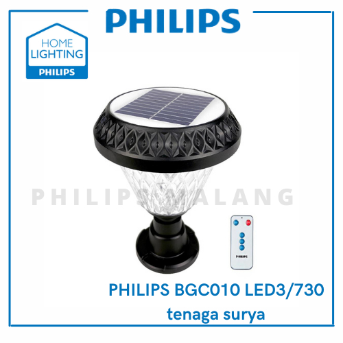 PHILIPS BGC010 LED3/730 Solar R Gate Top - Lampu Pagar Tenaga Surya Sensor Cahaya