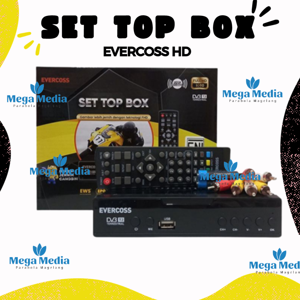 Evercoss STB Set Top Box TV Digital receiver Full HD - STB EVERCOSS MAX