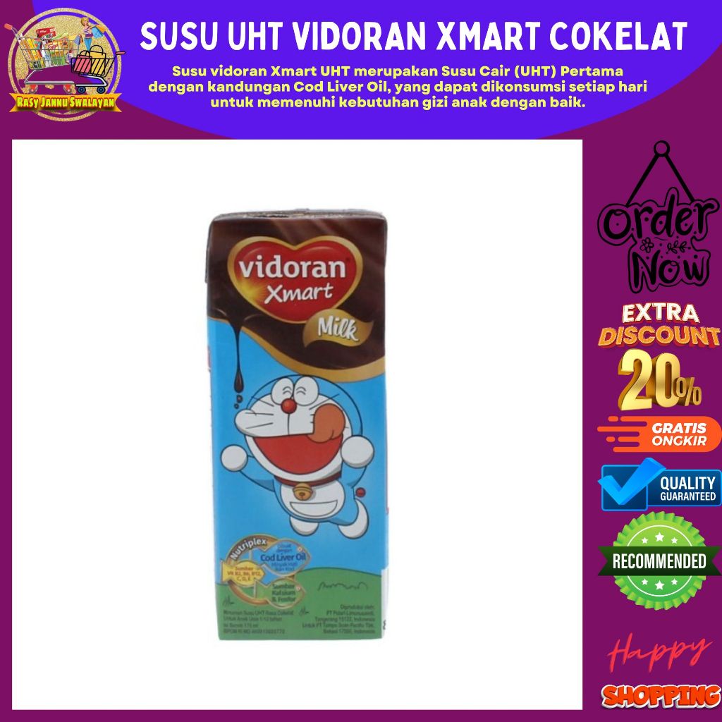 

Vidorant Susu Uht Rasa Coklat 180 Ml