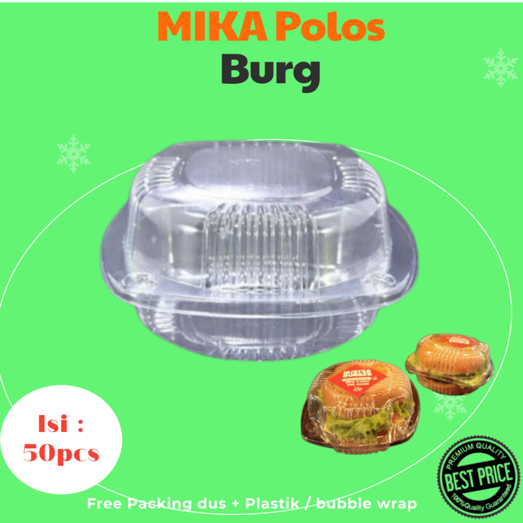 Kotak Mika Plastik Burger  Bento Mini 11 cm
