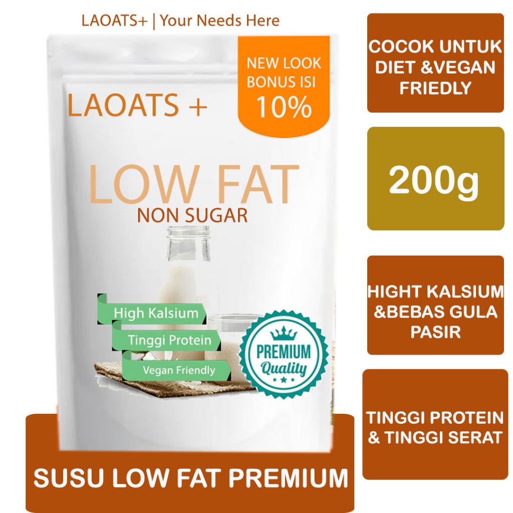 

Susu Low Fat Untuk Diet Laoats Non Sugar (200g)