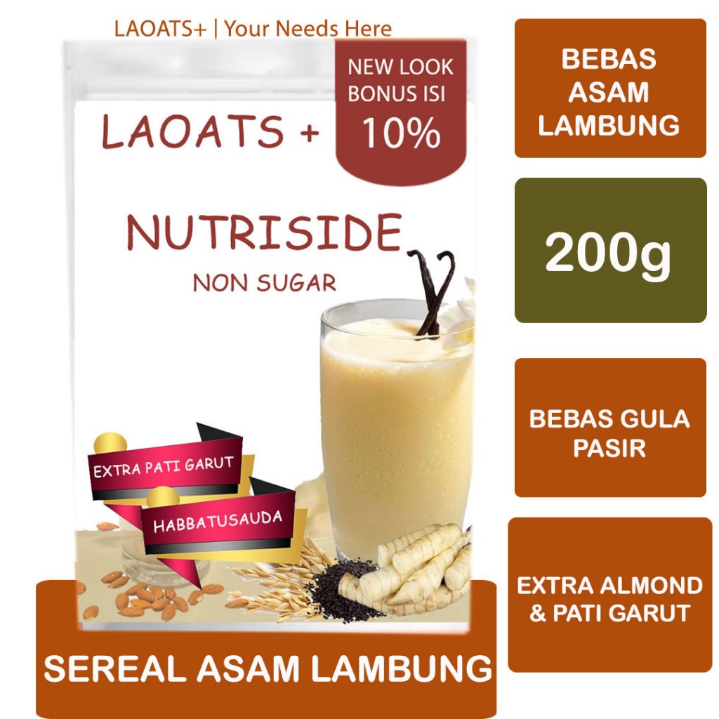 

Pati Garut Asli Untuk Asam Lambung Milk Laoats Non Sugar (200g)