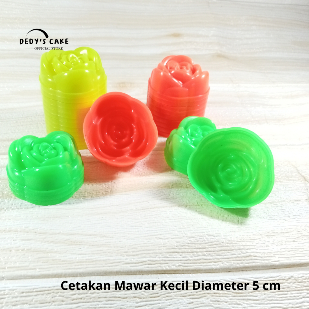 12 pcs Cetakan Pudding Agar Jelly Bulu Kukus Bunga Mawar kecil