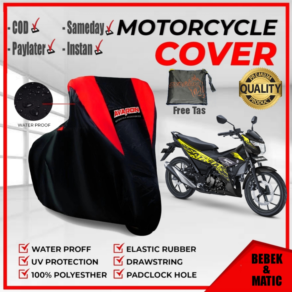 Cover Motor Satria F150 Sarung Motor Satria F 150 outdoor AVARON Premium