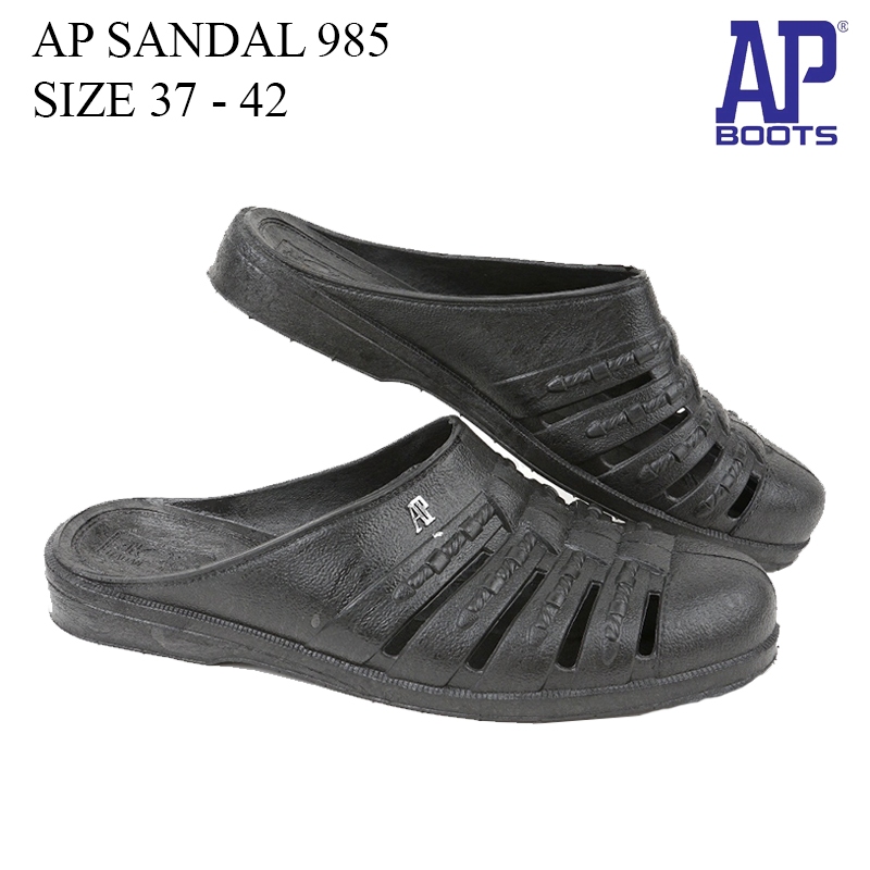 AP 985 BLACK / Van Sandal Slop Pria Hitam by AP Boots
