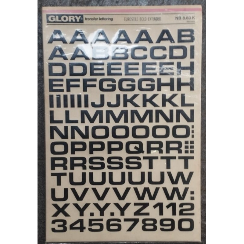 

Huruf Gosok Glory no.NB 8.60k 36.4mm #rugos #transferlettering