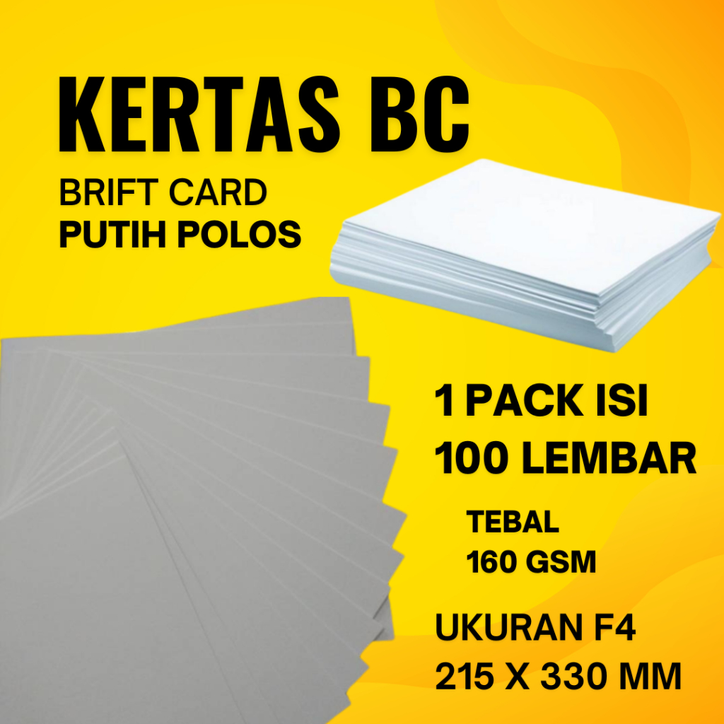 

Kertas BC putih polos F4