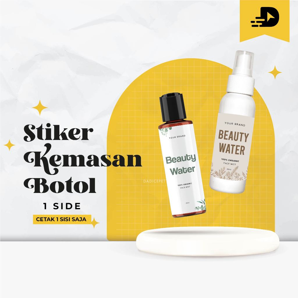 

Stiker Kemasan Botol Spray / Stiker Kemasan Botol Flip Top / Stiker Kemasan Make Up / Cetak Stiker Custom