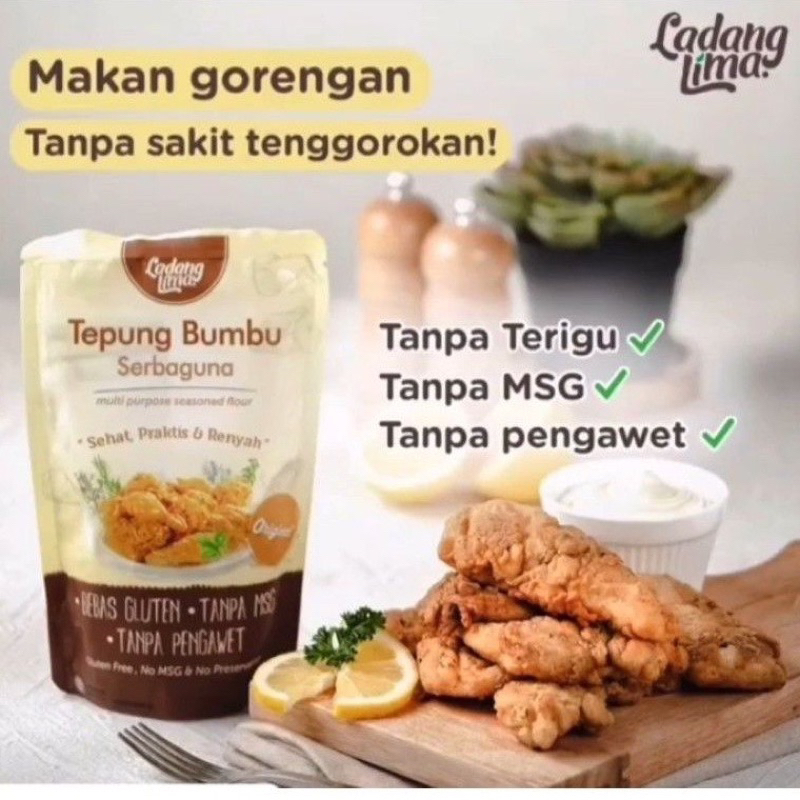 

Ladang Lima Tepung Bumbu Goreng Sehat Serba Guna No MSG 150gr - Ladang Lima