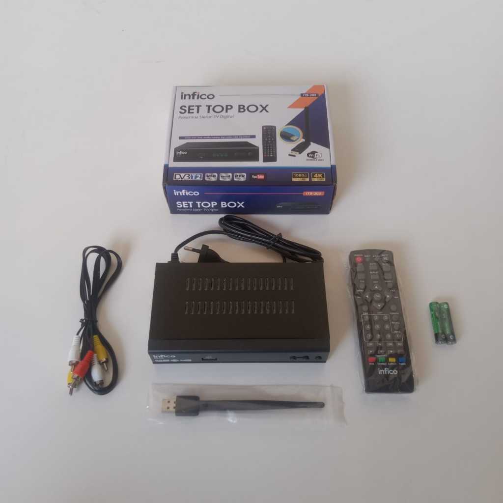SET TOP BOX FREE DONGLE WIFI INFICO ITB-202 RECEIVER TV DIGITAL