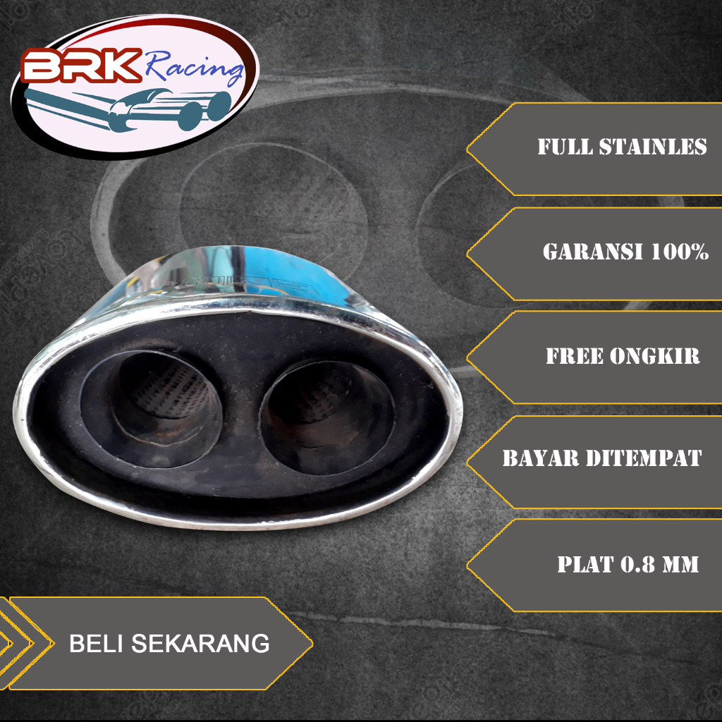 Tailpipe/Buntut Knalpot HKS Oval Kacamata Knalpot Racing Mobil Universal Full Stainles