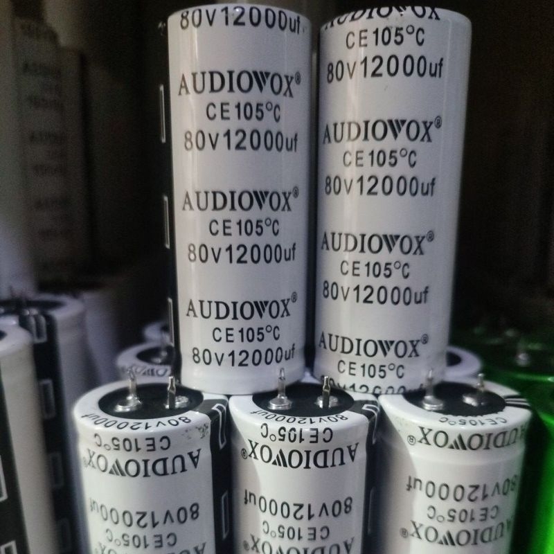 Audiovox diameter 3cm Tinggi 7cm Berbagai nilai Elko 12000uf 10000uf 8200uf 6800uf 80v & 100v