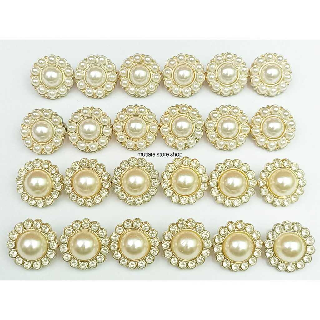 RT7 Isi 12 Pcs Kancing Baju Mutiara Hias DM ( Ecer )