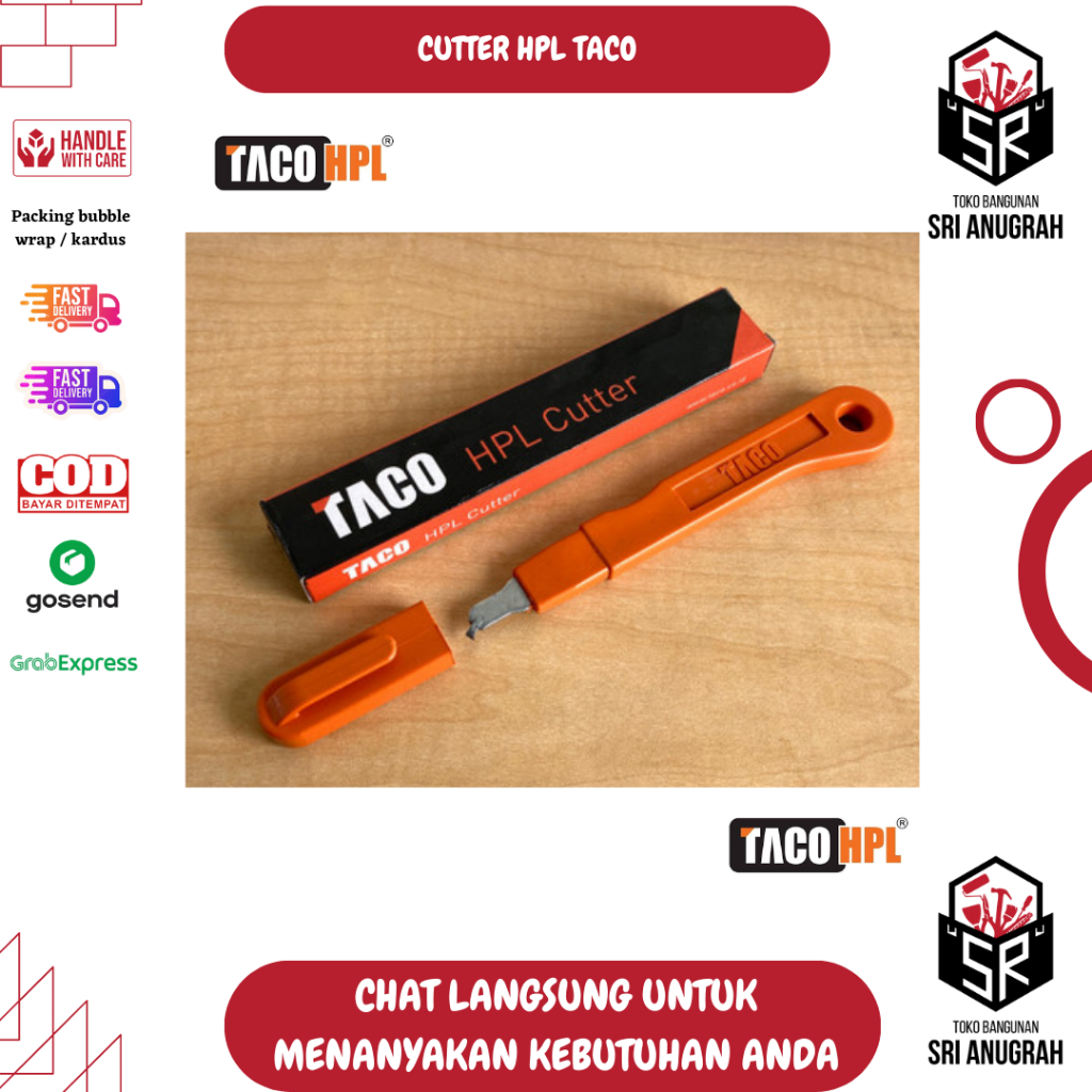 

Cutter Pemotong HPL TACO Alat Potong HPL Pemotong Serbaguna Silet Cutter TACO