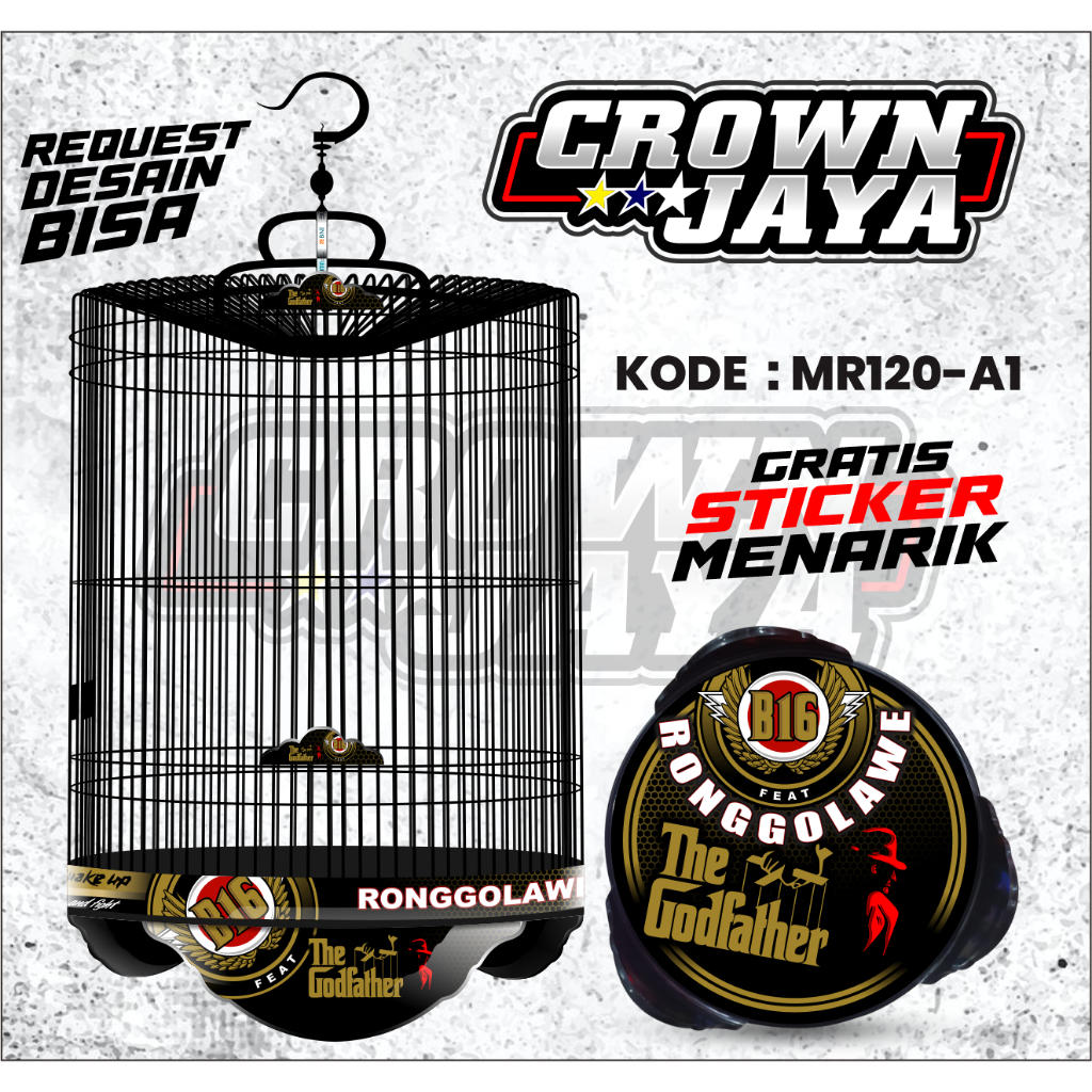 Decal Sangkar Murai EBOD JAYA Variasi Hologram - Stiker Decal Sangkar Murai Batu Ronggolawe Custom -