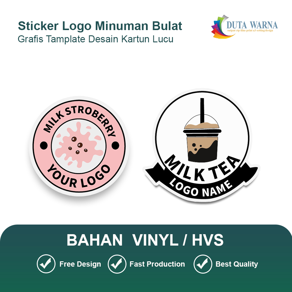 

STIKER LOGO MINUMAN / STIKER LOGO MILKTEA / STIKER BULAT / STIKER CUSTOM