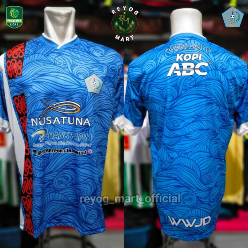 JERSEY PSBS BIAK HOME 2023 / 2024 LIGA 2 PEGADAIAN BIRU BADAI PASIFIK PRINTING LOKAL