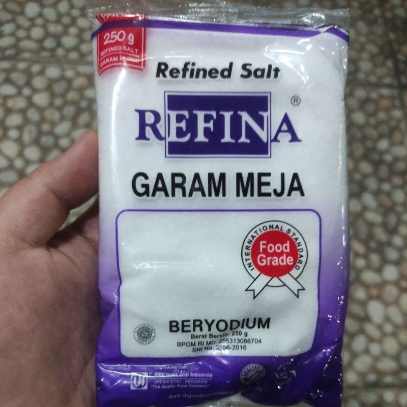 

REFINA GARAM MEJA BERYODIUM (REFINED SALT) 250GR