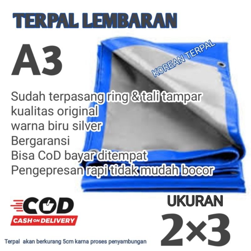 TERPAL PLASTIK TYPE A3 CAP KAPAL LAYAR  UKURAN 2×3 TERPAL JEMURAN