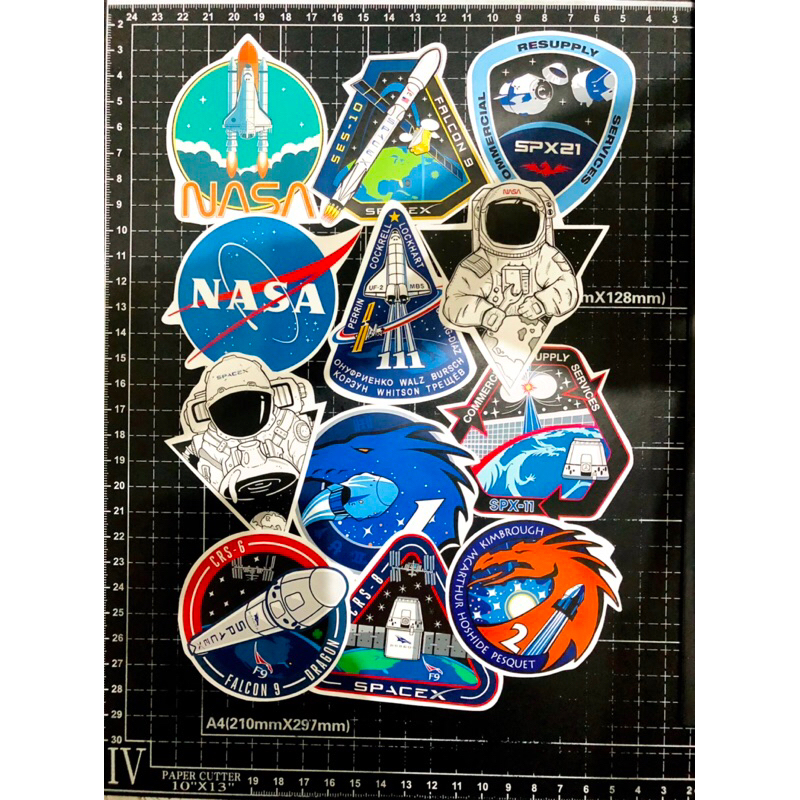 

sticker pack nasa satu set bahan graftac untuk helm kulkas laptop dll