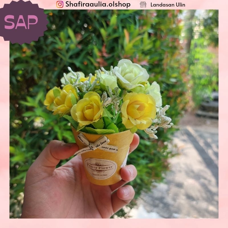 {SAP•HOME} SALE TANAMAN BUNGA HIAS BUNGA PLASTIK DEKORASI RUMAH BUNGA MAWAR MINI HIAS PLASTIK DEKORA