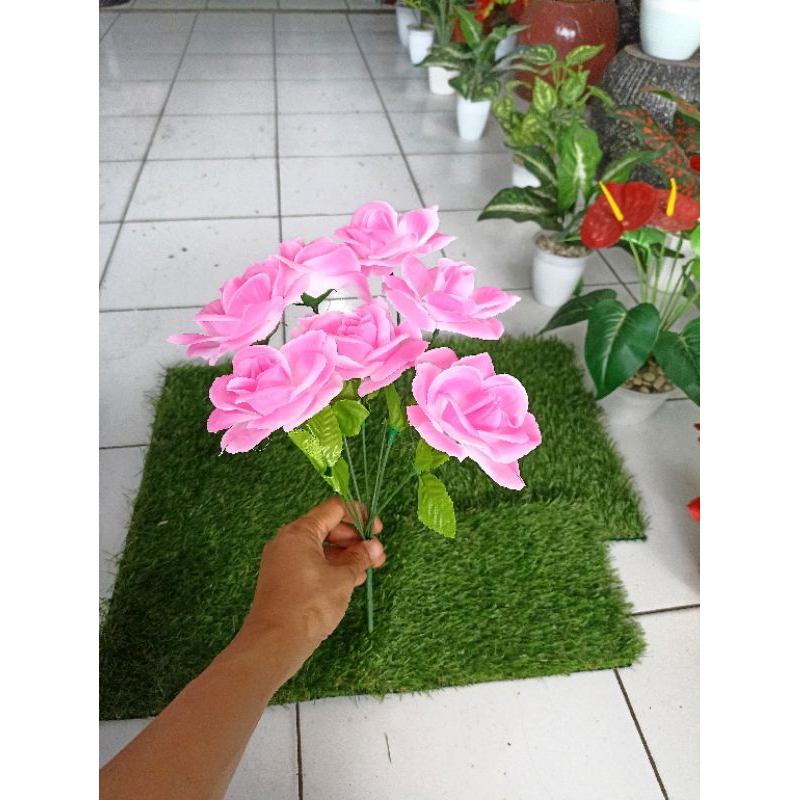 Bunga Mawar plastik/ bunga mawar artifisial/ bunga mawar imitasi