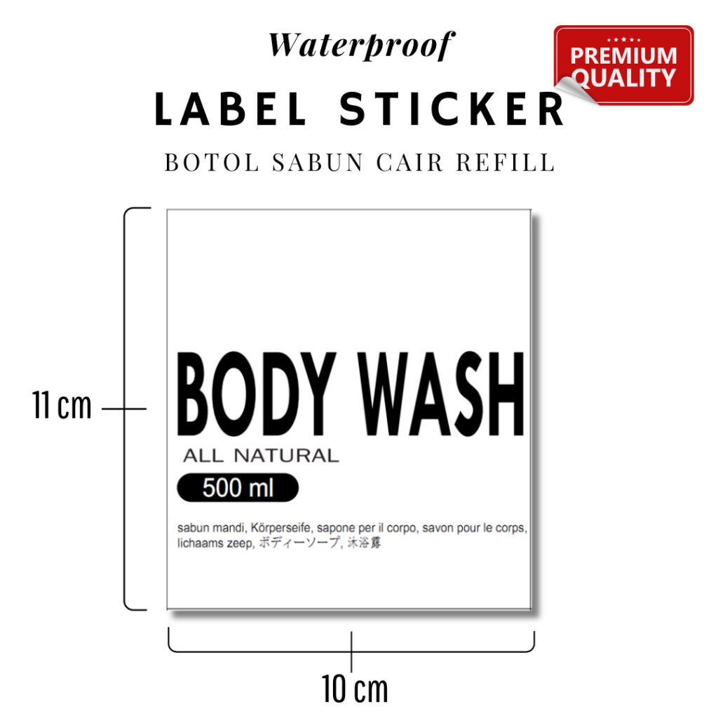 

Stiker Botol Sabun Cair Waterproof Warna Putih