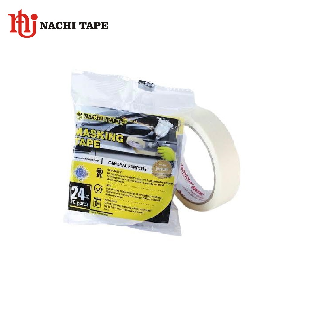

Nachitape Lakban Kertas / Masking Tape 1 inc / 24 mm x 20 Yard (18m)