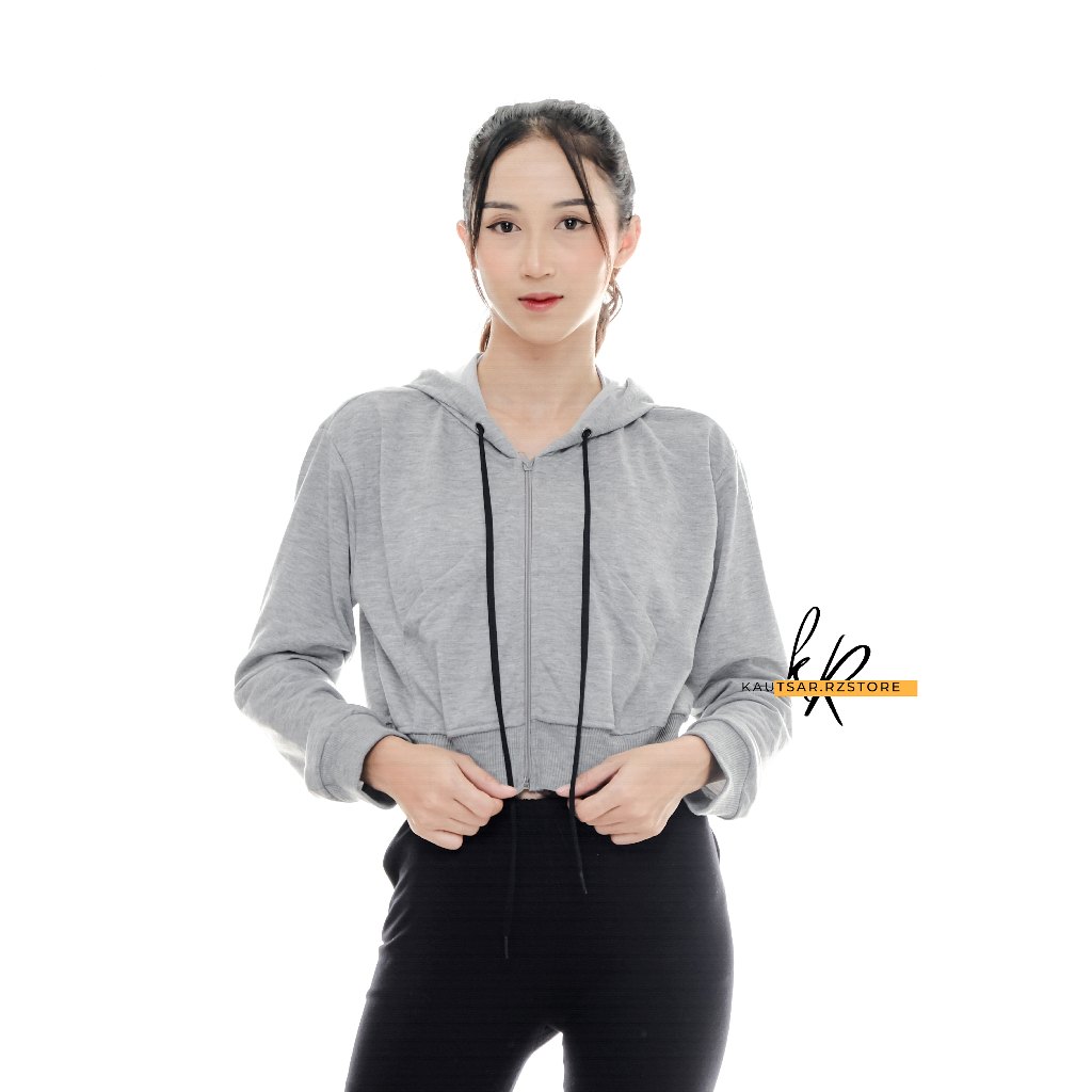 JAKET HOODIE ZIPPER MODEL CROPTOP JAKET POLOS SWEATER POLOS RESLETING