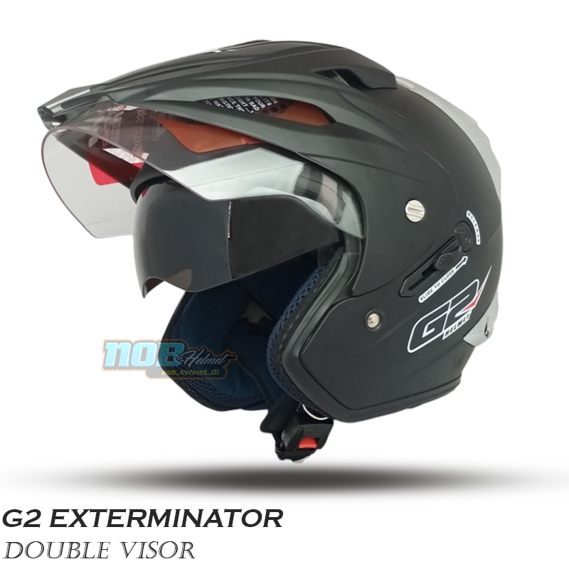 HELM HALF FACE DOBEL KACA G2 EXTERMINATOR ORIGINAL SNI