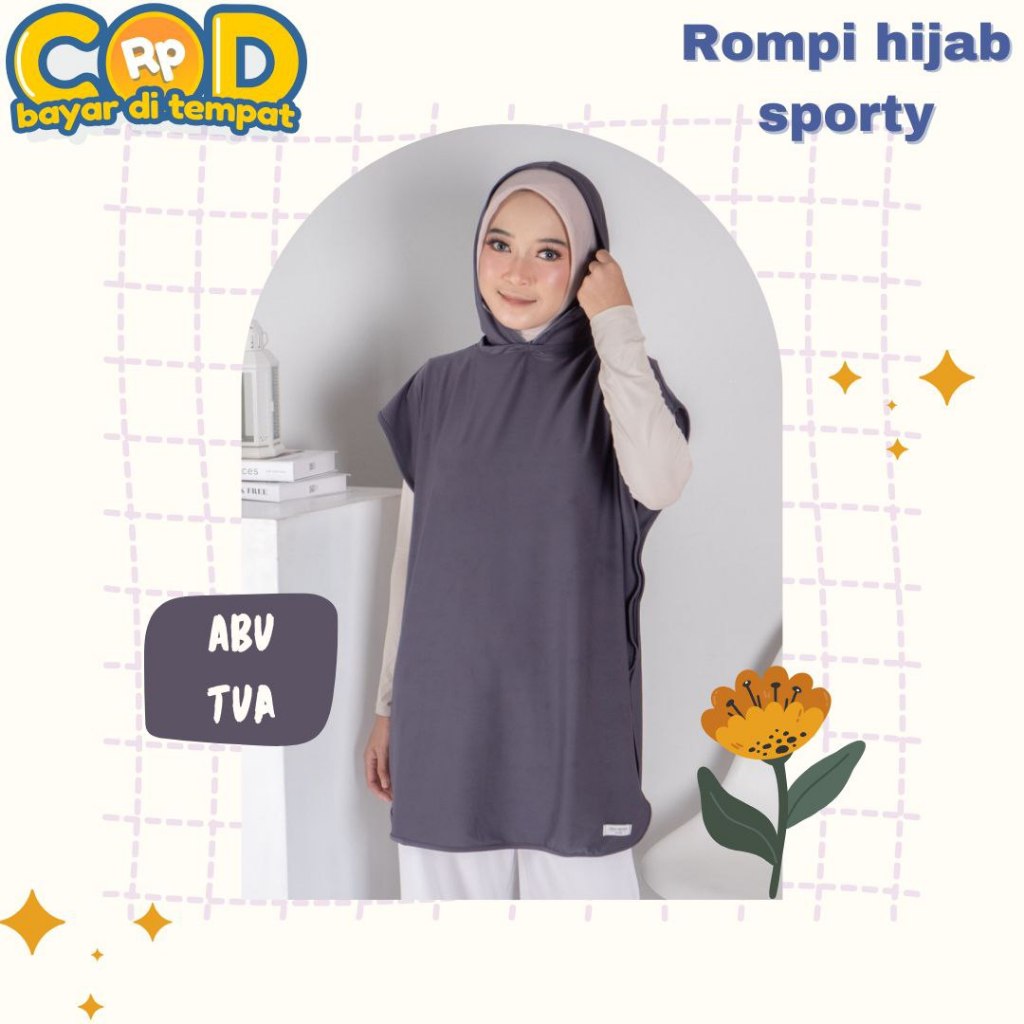 Hijab Rompi Baju Olahraga Wanita Muslim Jilbab Instan Setelan Sporty / Kerudung Instan / Rompi Senam