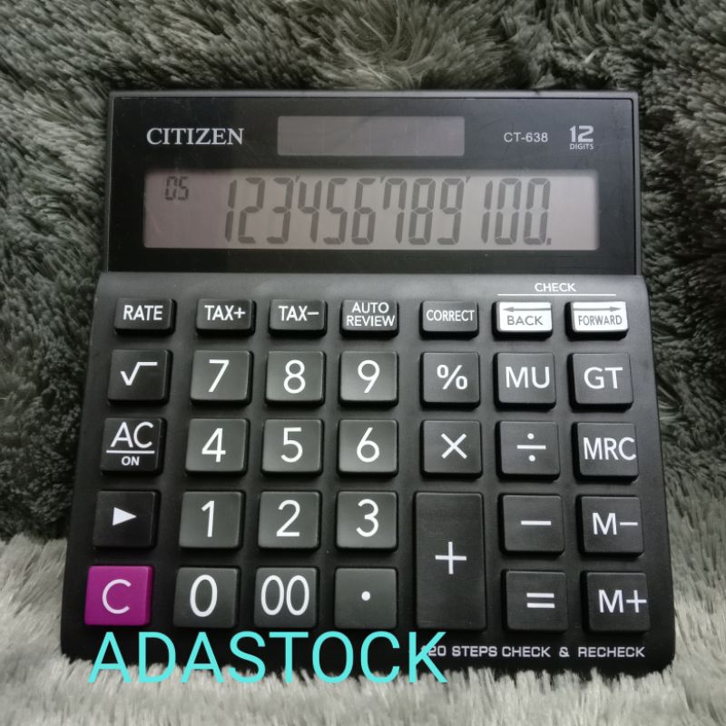 

kalkulator meja dagang citizen 12 digit hitam citizen ct 638