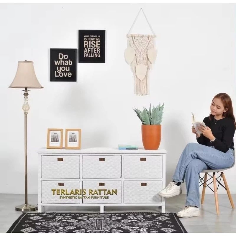Lemari rotan sintetis 6 Laci