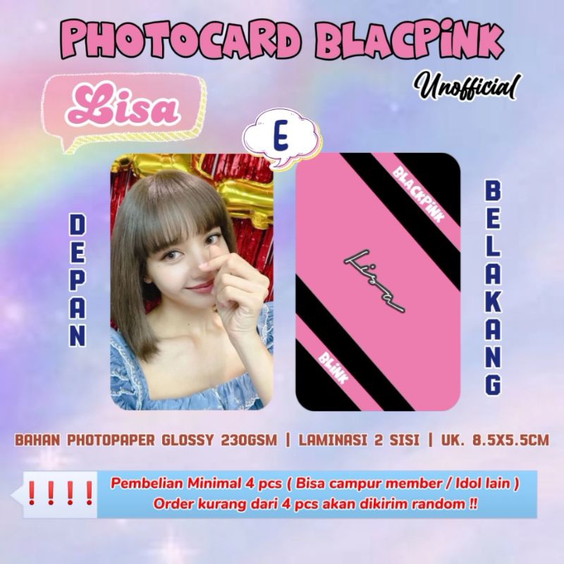 Photocard BLACKPINK - LISA / Photocard Unofficial / Photocard  LISA BLACKPINK / PC LISA / BLINK / PC
