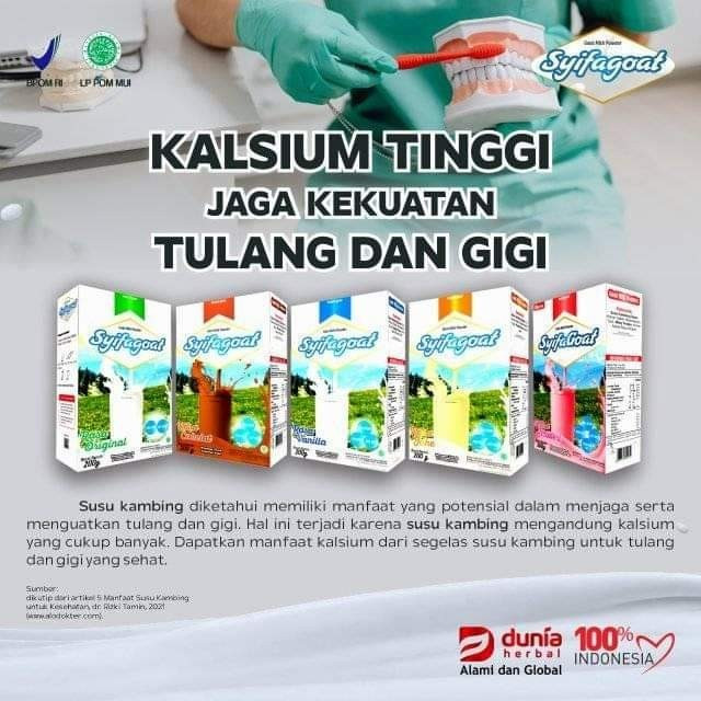 

Susu Kambing Etawa SYIFAGOAT Bubuk Aneka Rasa plus Gula Jagung