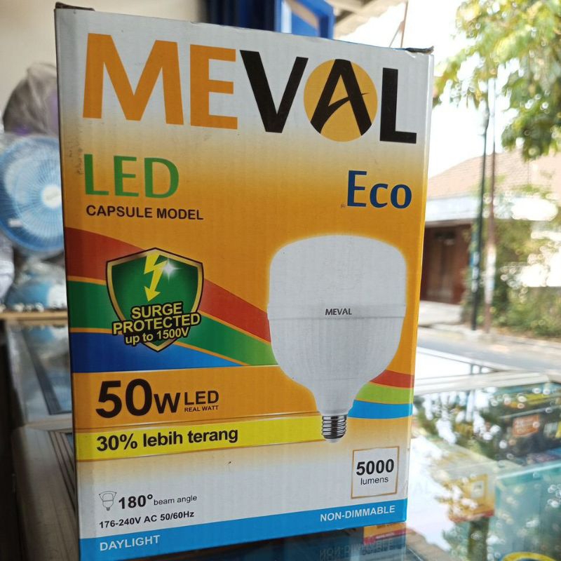 lampu hemat energy 50watt meval