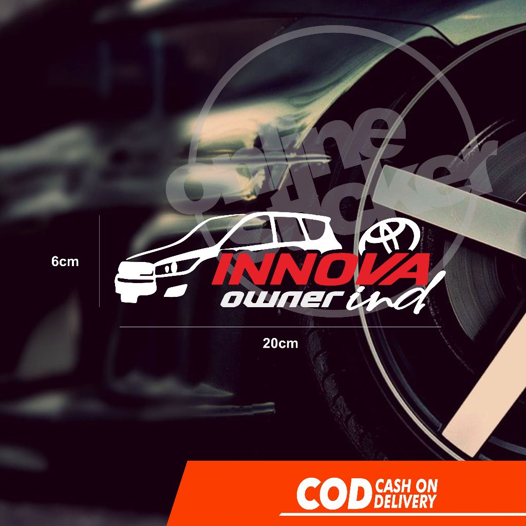 Stiker Innova Owner Indo mobil kaca belakang | Cutting Menyala