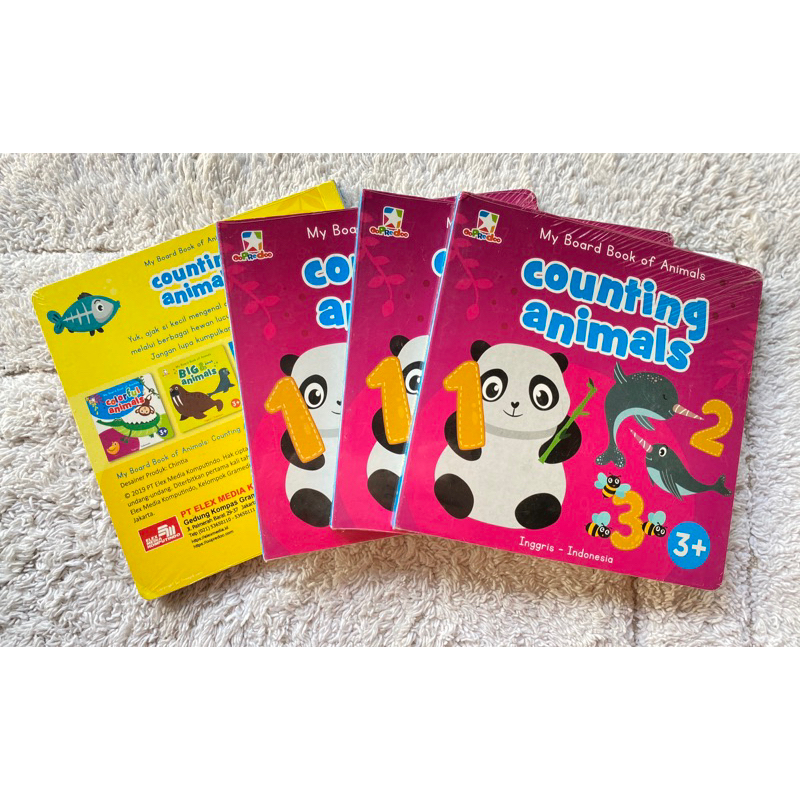 [ORIGINAL] Oopredoo Gramedia : My Boardbook of Animals - Counting Animals - Buku Boardbook Anak Bali