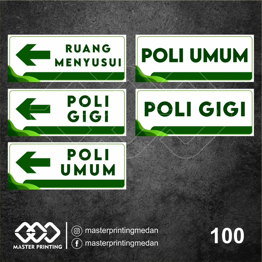 

100 - Stiker Petunjuk Nama Ruangan di Poli Klinik dan Rumah Sakit, Tahan Air, Termurah, Bisa Custom
