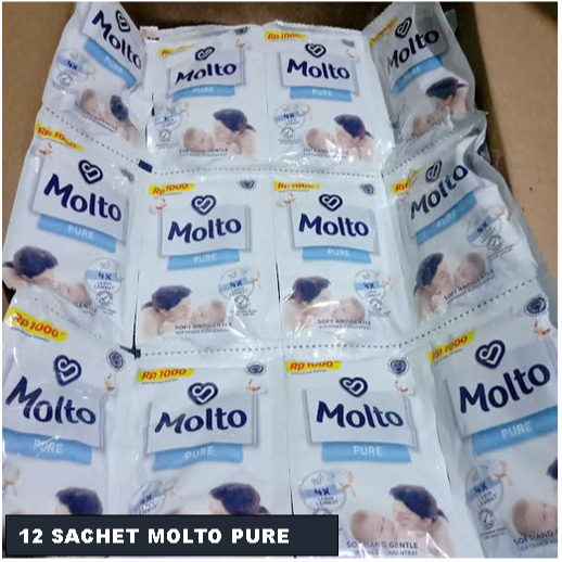 MOLTO PEWANGI pakaian pure baby sachet seribu 1lusin