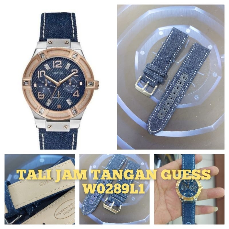Tali jam tangan jeans/denim buat Guess W0289L1