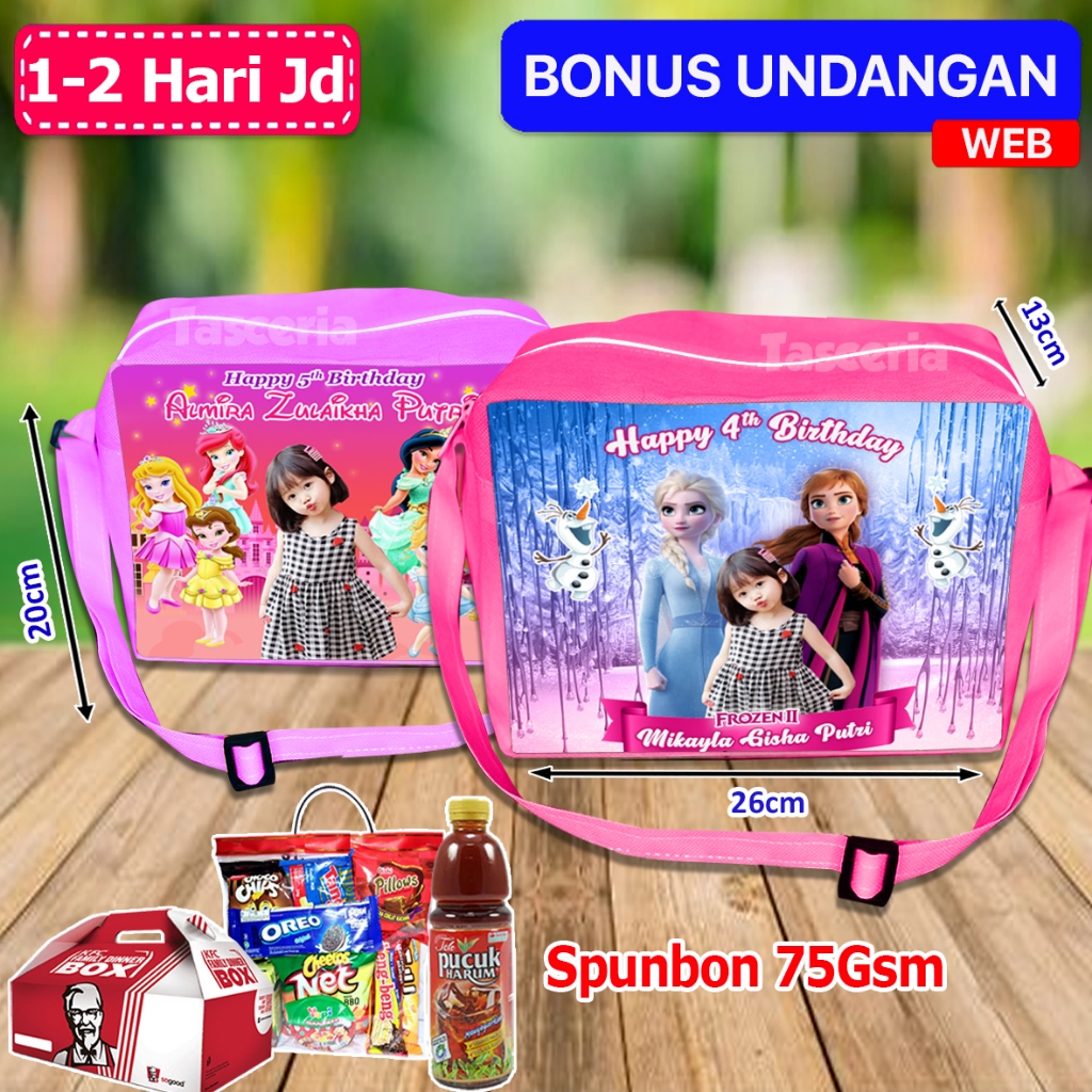 

Tas Goodie Bag Selempang Ulang Tahun Anak Frozen
